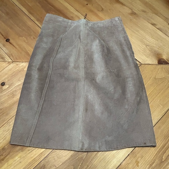 Vintage Brandon Thomas Tan A-line 100% leather with liner skirt - Picture 2 of 7